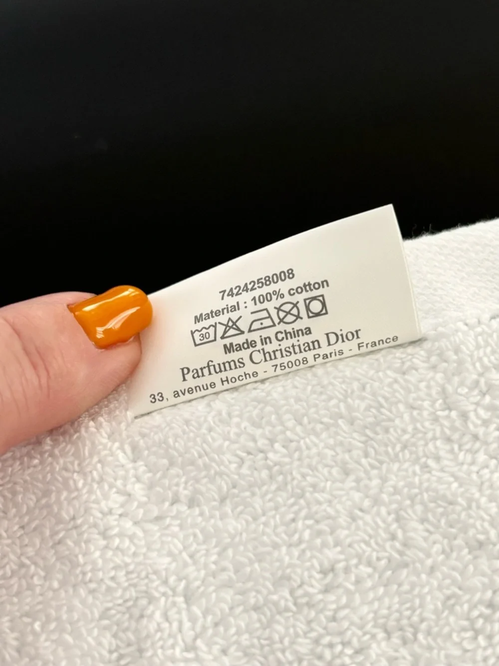 DIOR White Face Towel